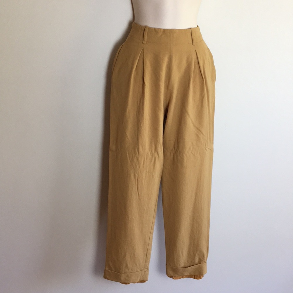 Ann Taylor Tan High-Waisted Pants